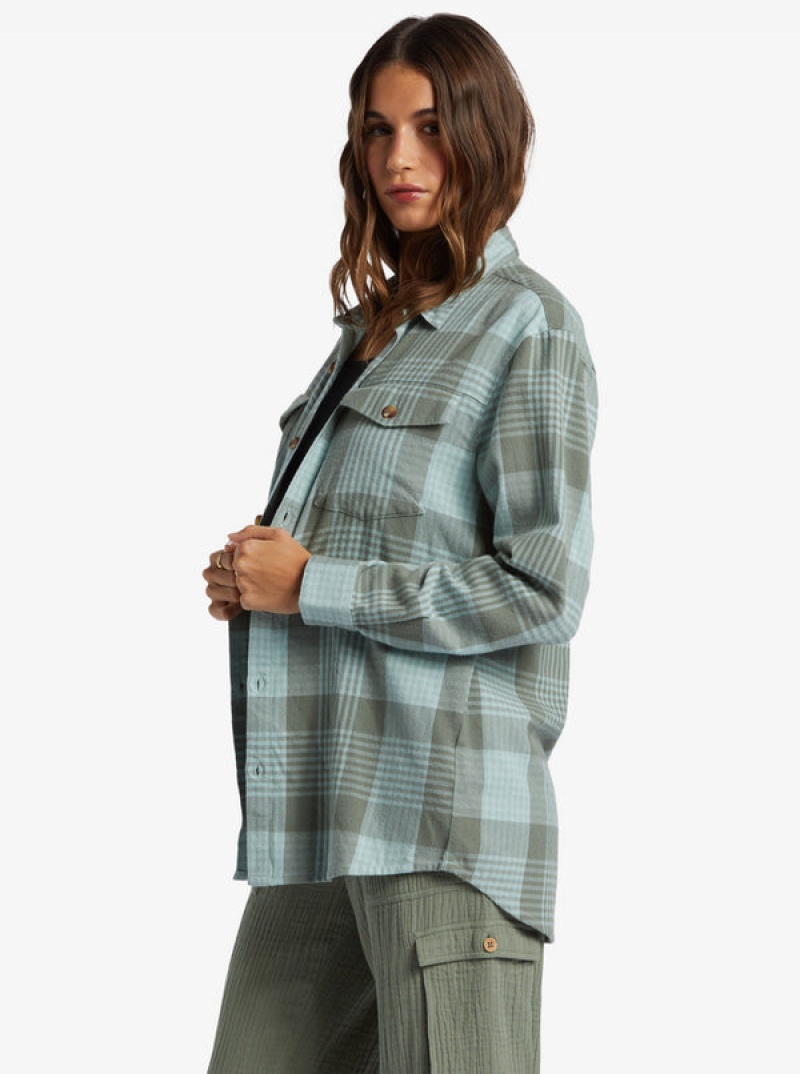 Roxy Let It Go Flannel Long Sleeve Tops | 72690-JCEF