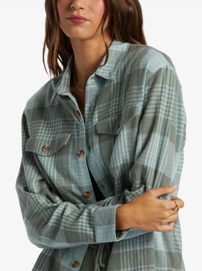 Roxy Let It Go Flannel Long Sleeve Tops | 72690-JCEF