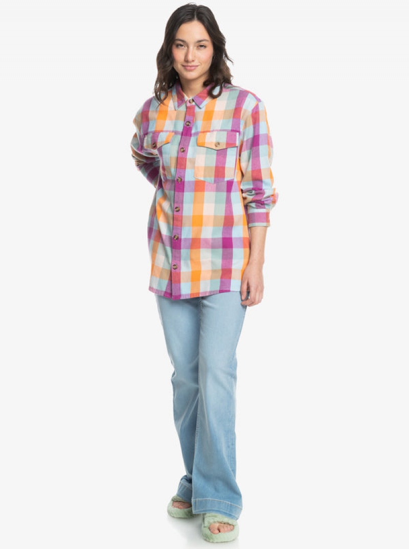 Roxy Let It Go Flannel Long Sleeve Tops | 87493-UPNS