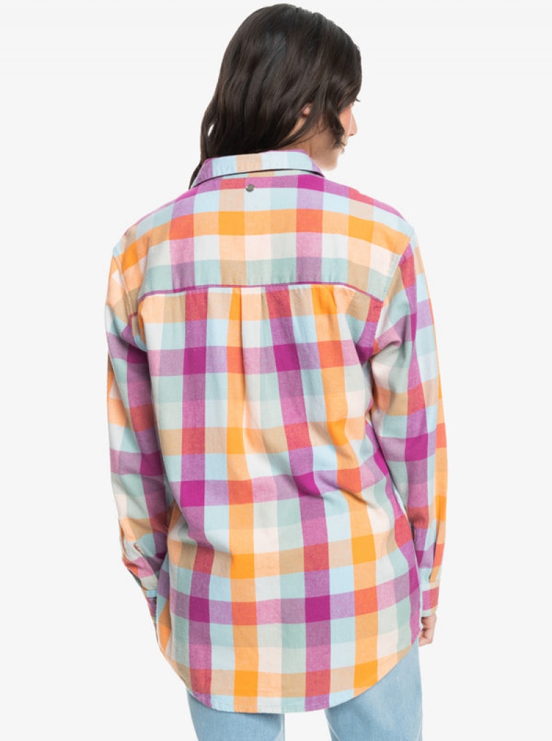 Roxy Let It Go Flannel Long Sleeve Tops | 87493-UPNS