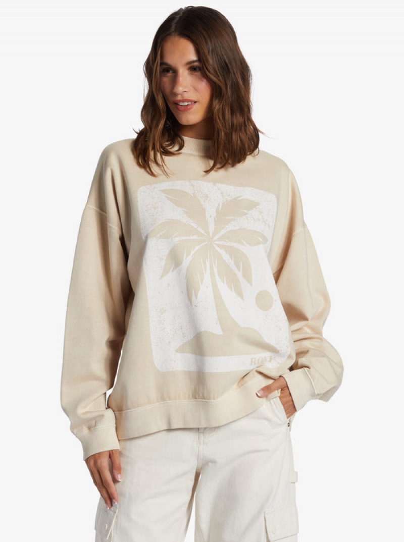 Roxy Lineup Oversized Crew Neck Hoodie | 96483-CZIY