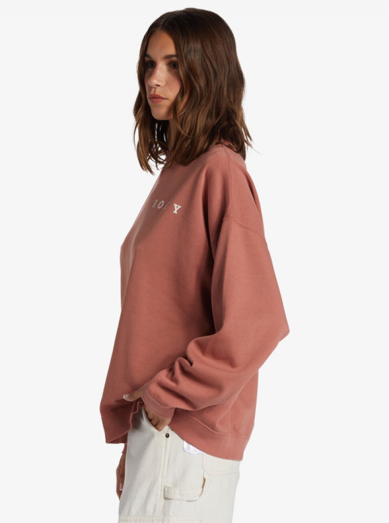 Roxy Lineup Oversized Crew Neck Hoodie | 57193-CWNL