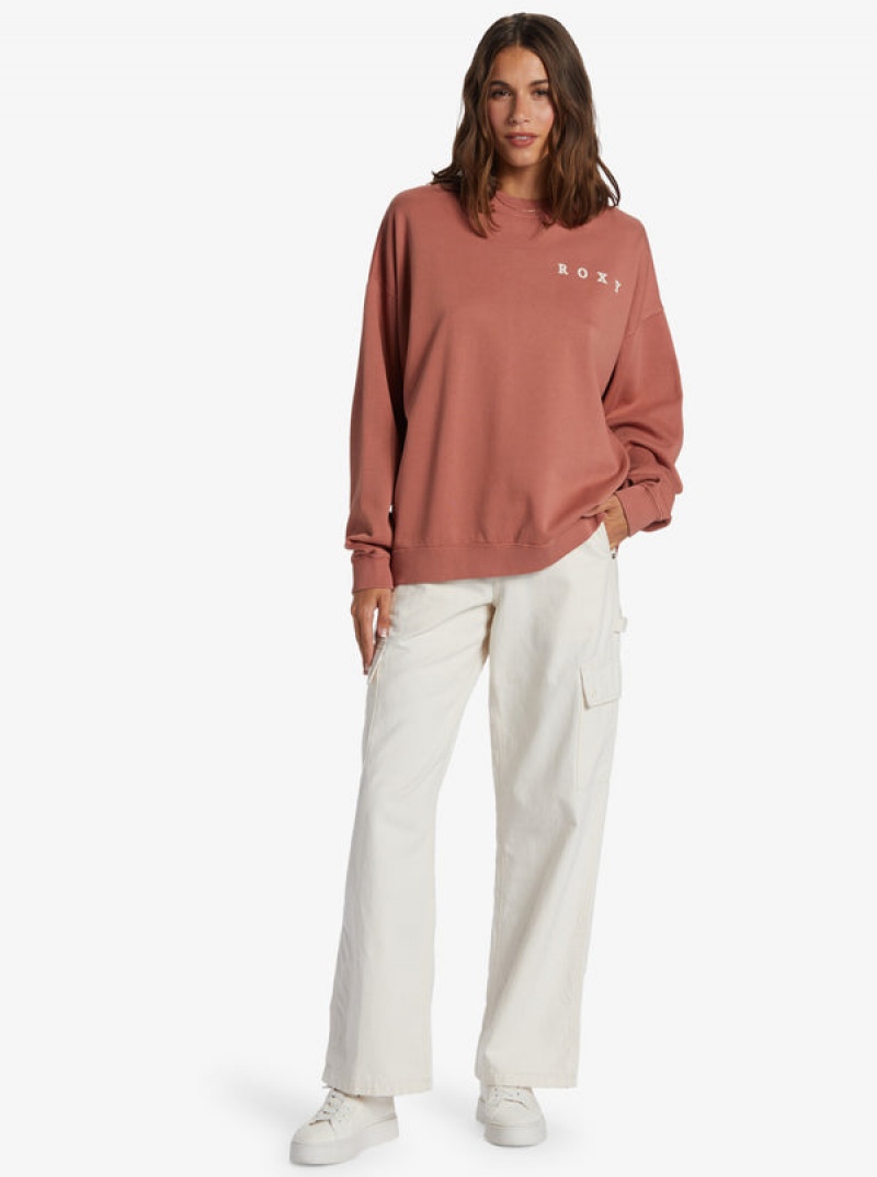 Roxy Lineup Oversized Crew Neck Hoodie | 57193-CWNL