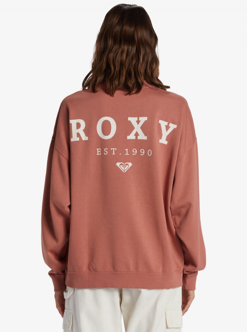 Roxy Lineup Oversized Crew Neck Hoodie | 57193-CWNL