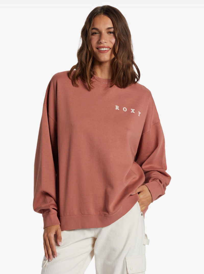 Roxy Lineup Oversized Crew Neck Hoodie | 57193-CWNL