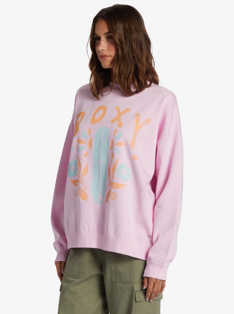 Roxy Lineup Oversized Crew Neck Hoodie | 97342-JFGL