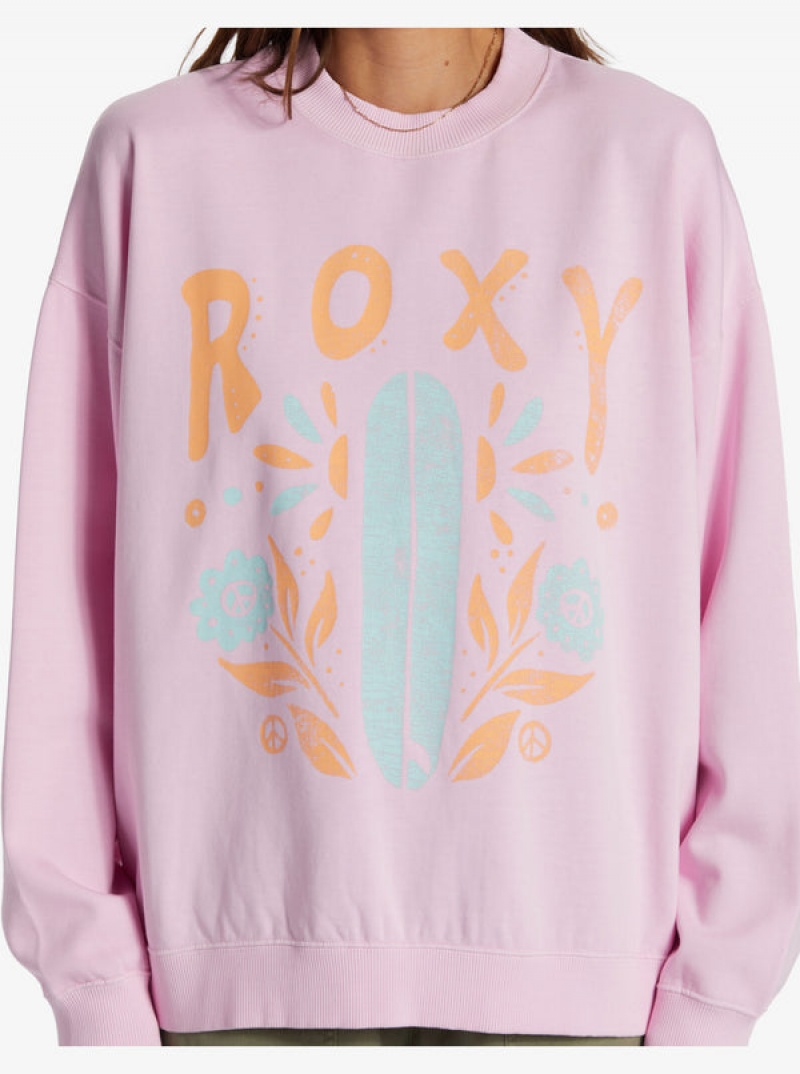 Roxy Lineup Oversized Crew Neck Hoodie | 97342-JFGL