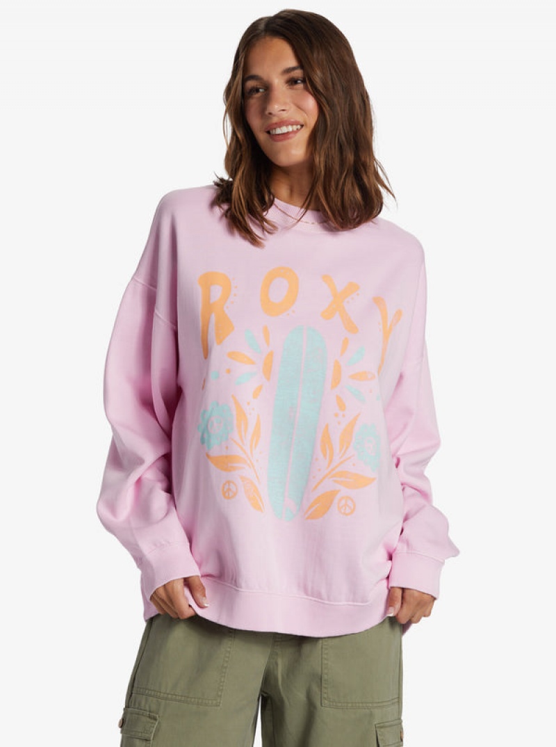 Roxy Lineup Oversized Crew Neck Hoodie | 97342-JFGL