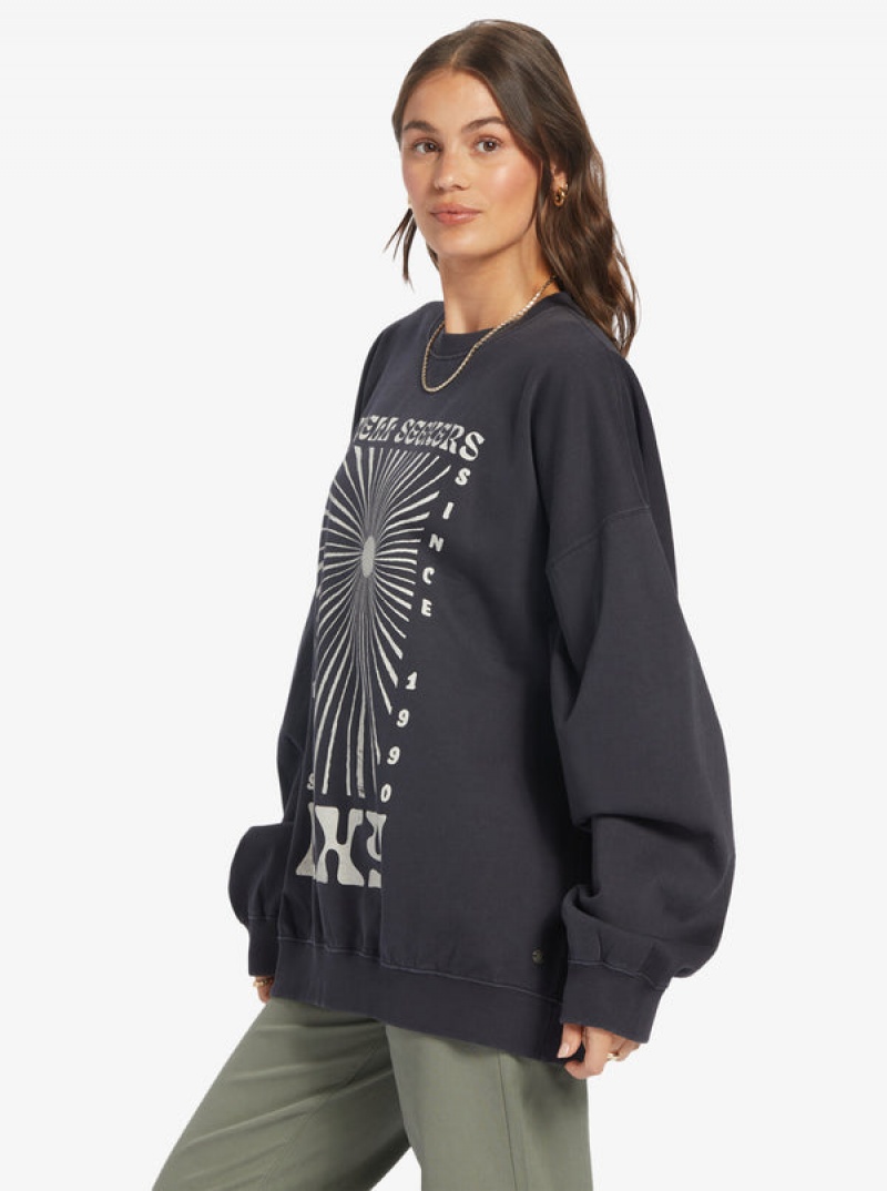 Roxy Lineup Oversized Crew Neck Hoodie | 52167-QNWE