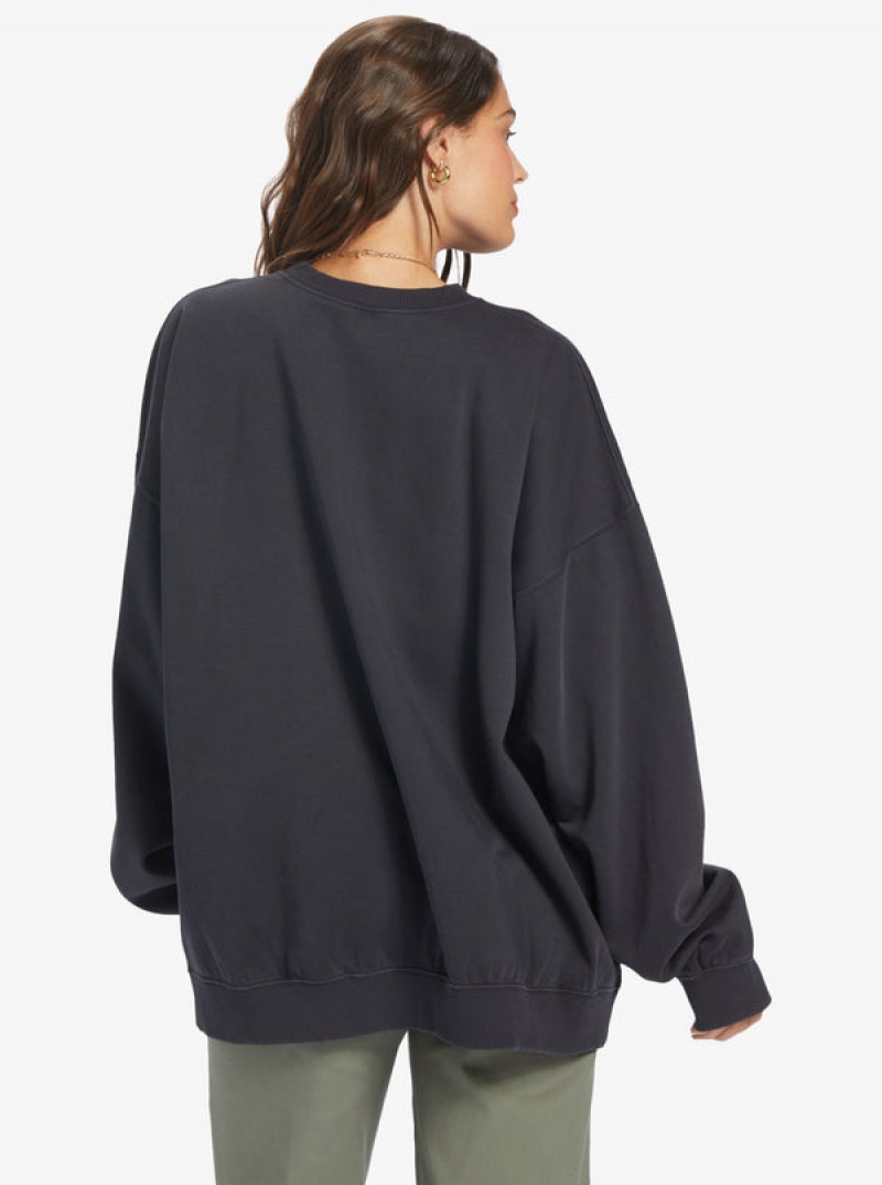 Roxy Lineup Oversized Crew Neck Hoodie | 52167-QNWE