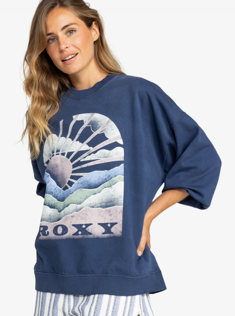 Roxy Lineup Oversized Crew Neck Hoodie | 64137-YRHQ