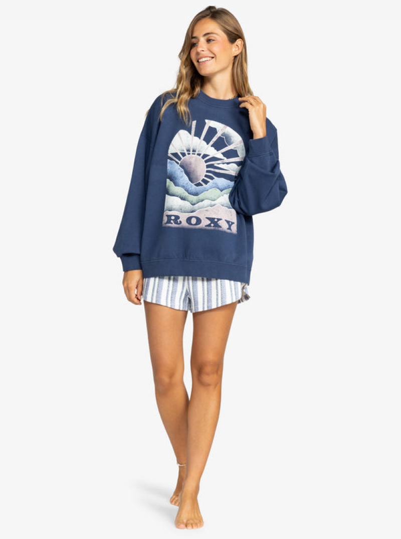 Roxy Lineup Oversized Crew Neck Hoodie | 64137-YRHQ