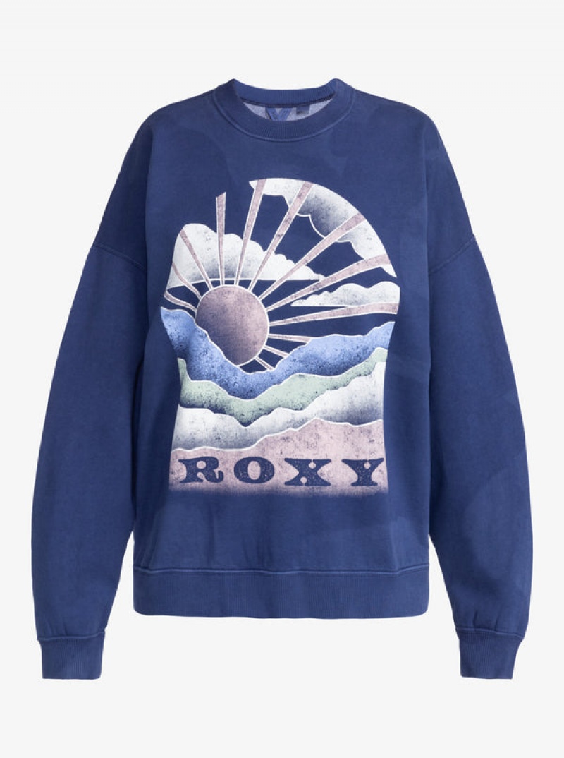 Roxy Lineup Oversized Crew Neck Hoodie | 64137-YRHQ