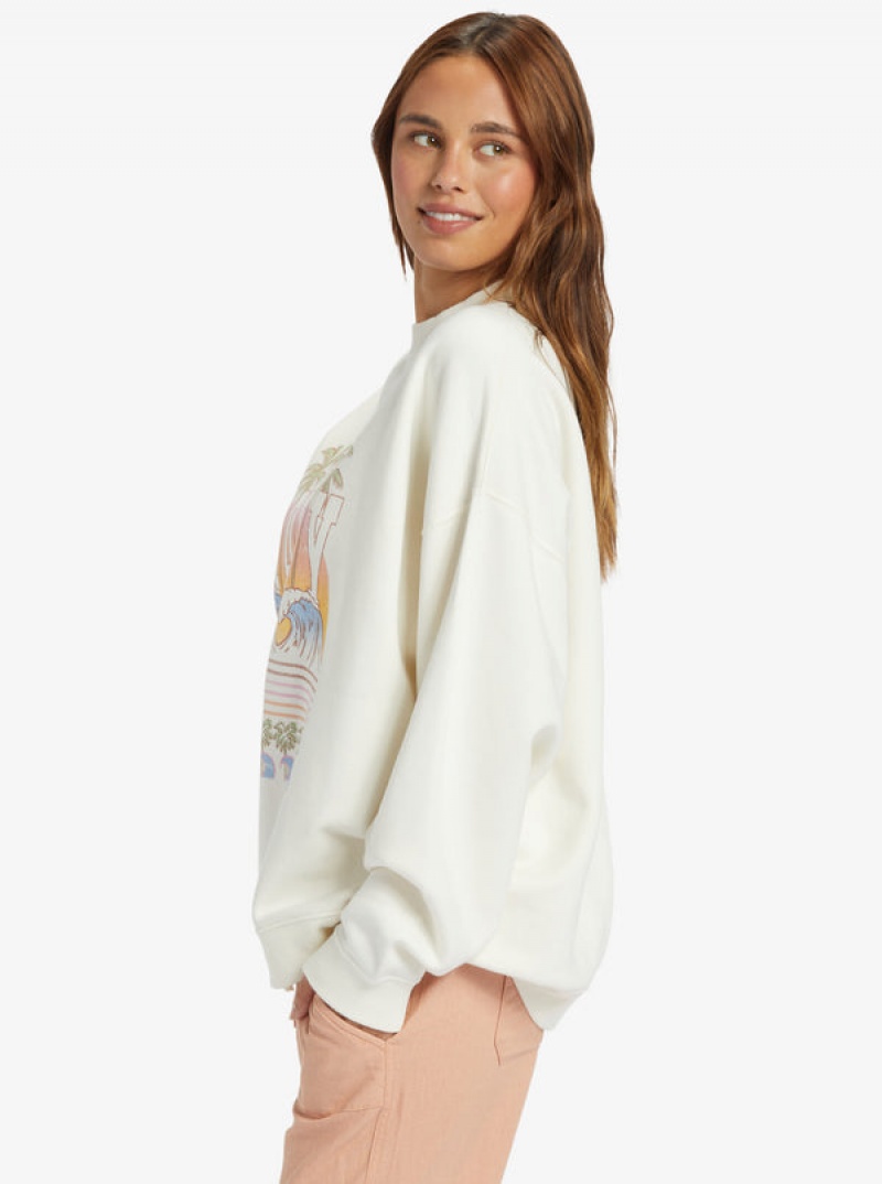 Roxy Lineup Oversized Crew Neck Hoodie | 79158-MGDJ