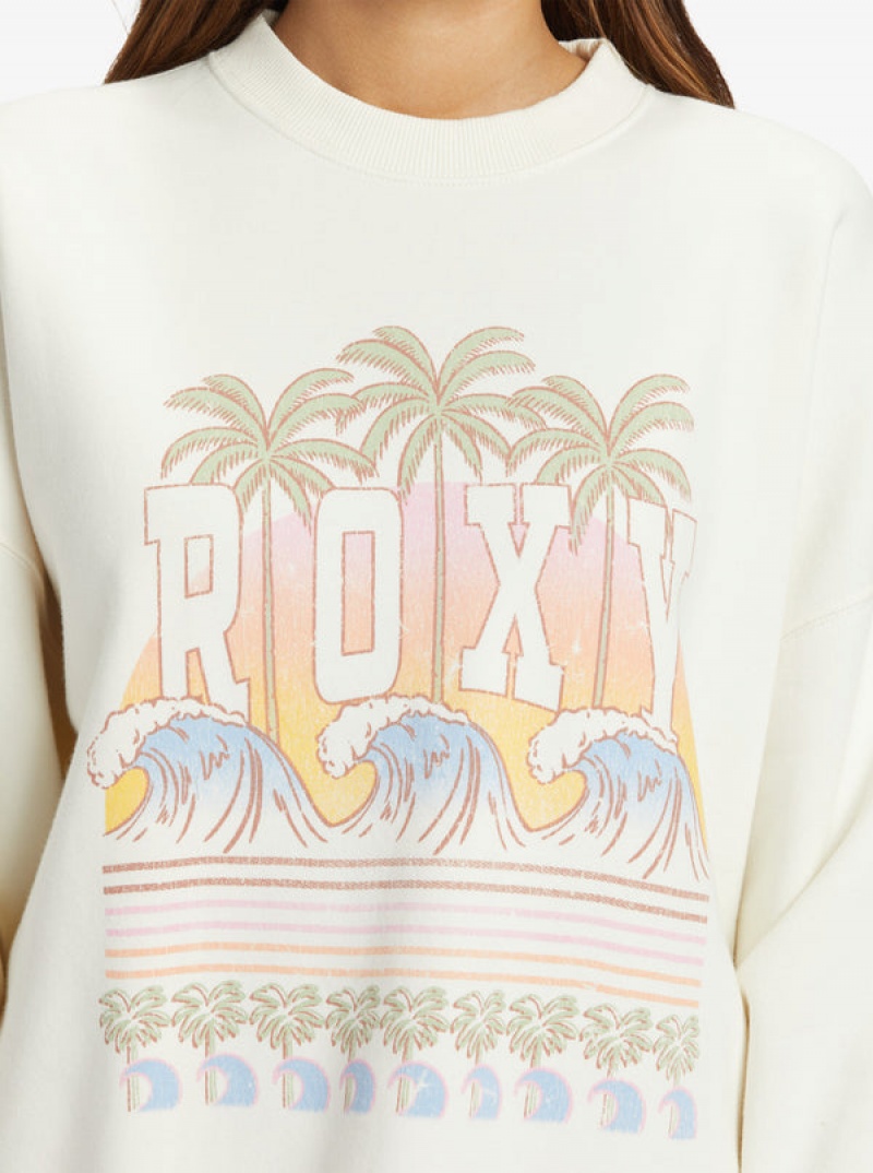 Roxy Lineup Oversized Crew Neck Hoodie | 79158-MGDJ