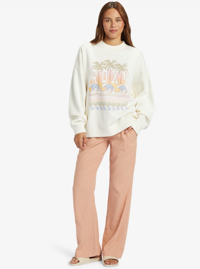 Roxy Lineup Oversized Crew Neck Hoodie | 79158-MGDJ