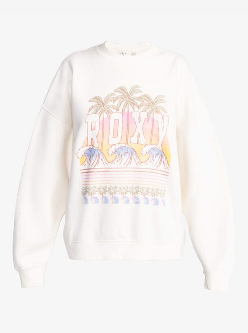 Roxy Lineup Oversized Crew Neck Hoodie | 79158-MGDJ