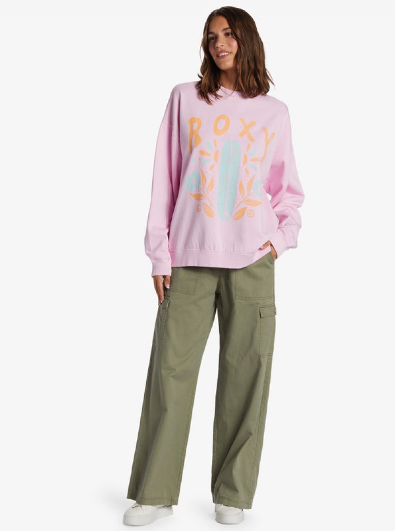 Roxy Lineup Oversized Crew Neck Loungewear | 80625-FSRB