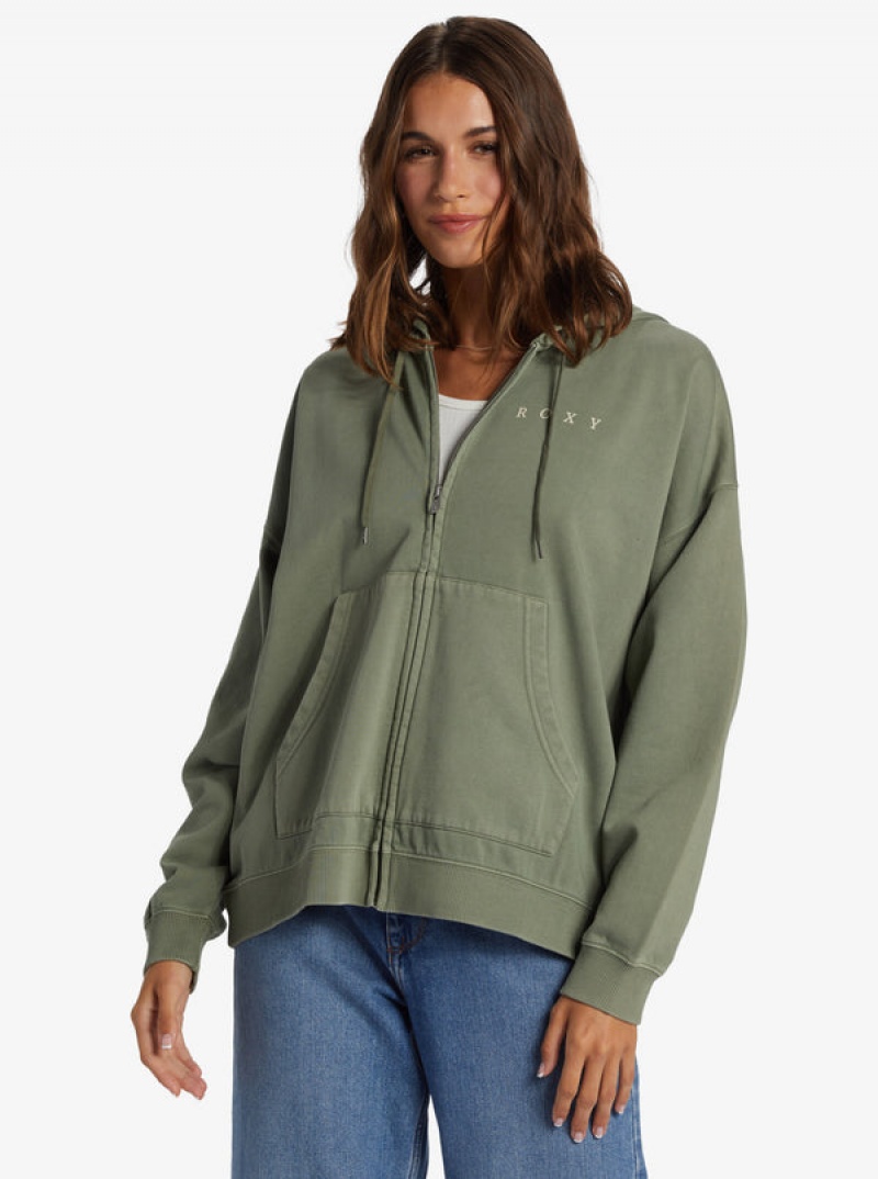 Roxy Lineup Oversized Zip-Up Hoodie | 02917-FTWP