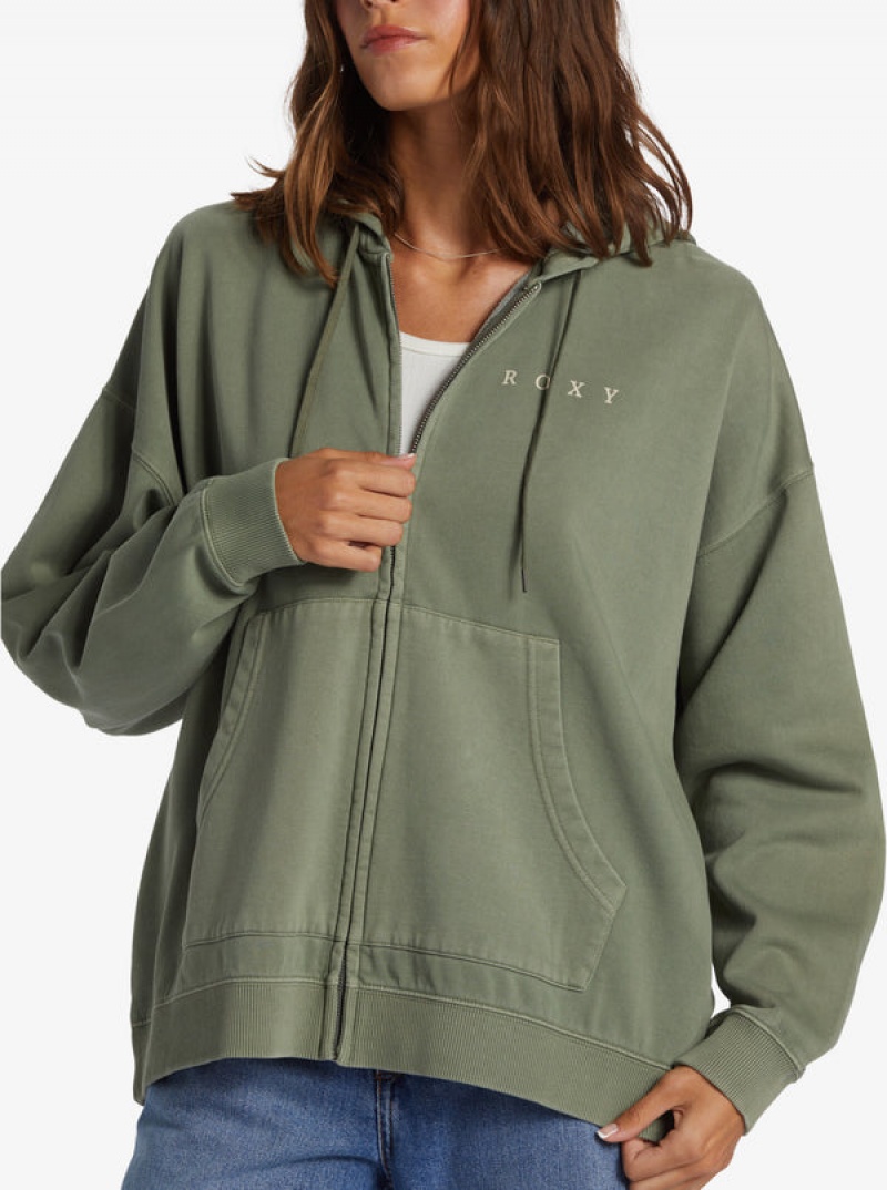 Roxy Lineup Oversized Zip-Up Hoodie | 02917-FTWP