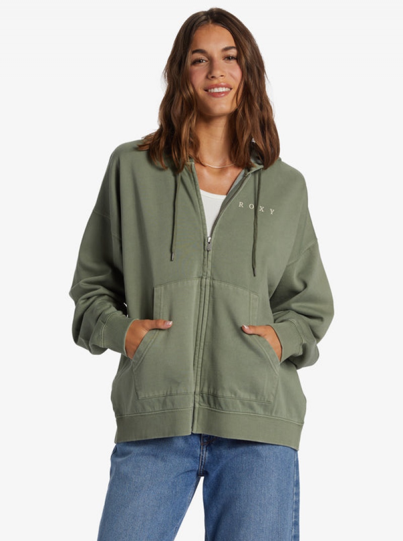 Roxy Lineup Oversized Zip-Up Hoodie | 02917-FTWP