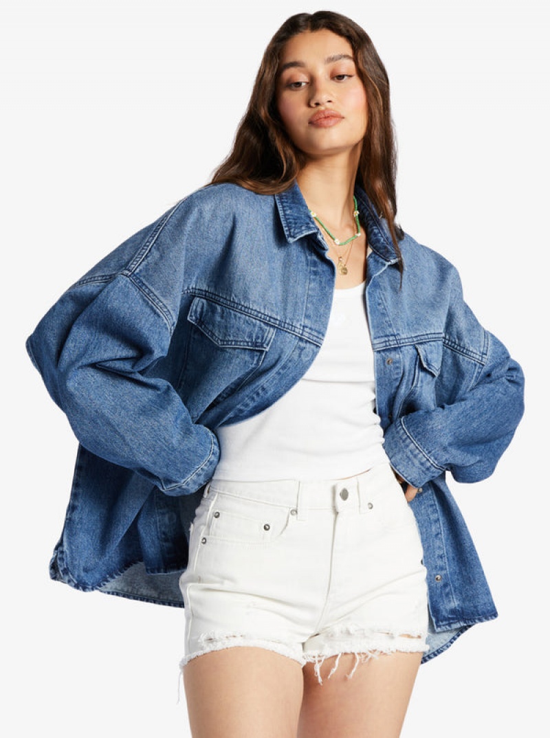 Roxy Main Character Denim Jackets | 89410-CPBK