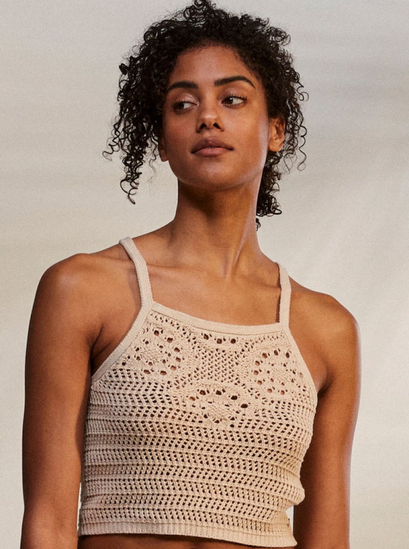 Roxy Malibu Crush Knitted Halter Tops | 47098-PIQM