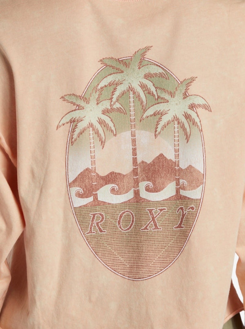 Roxy Palm Arcana Cropped Oversized Long Sleeve Hoodie | 87529-SKWX