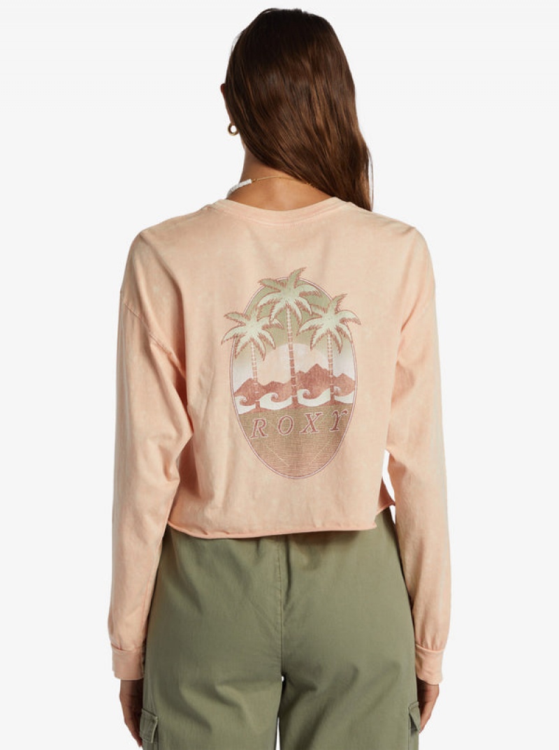 Roxy Palm Arcana Cropped Oversized Long Sleeve Hoodie | 87529-SKWX