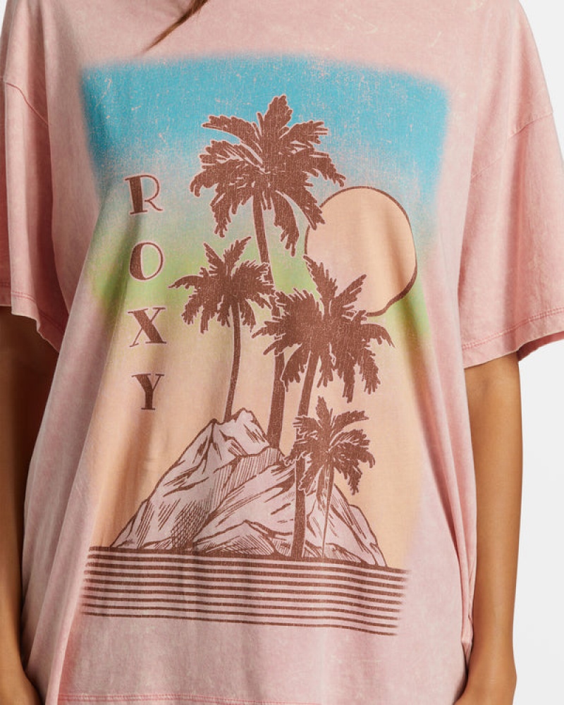 Roxy Palm Springs Oversized T-shirts | 90381-UHMQ