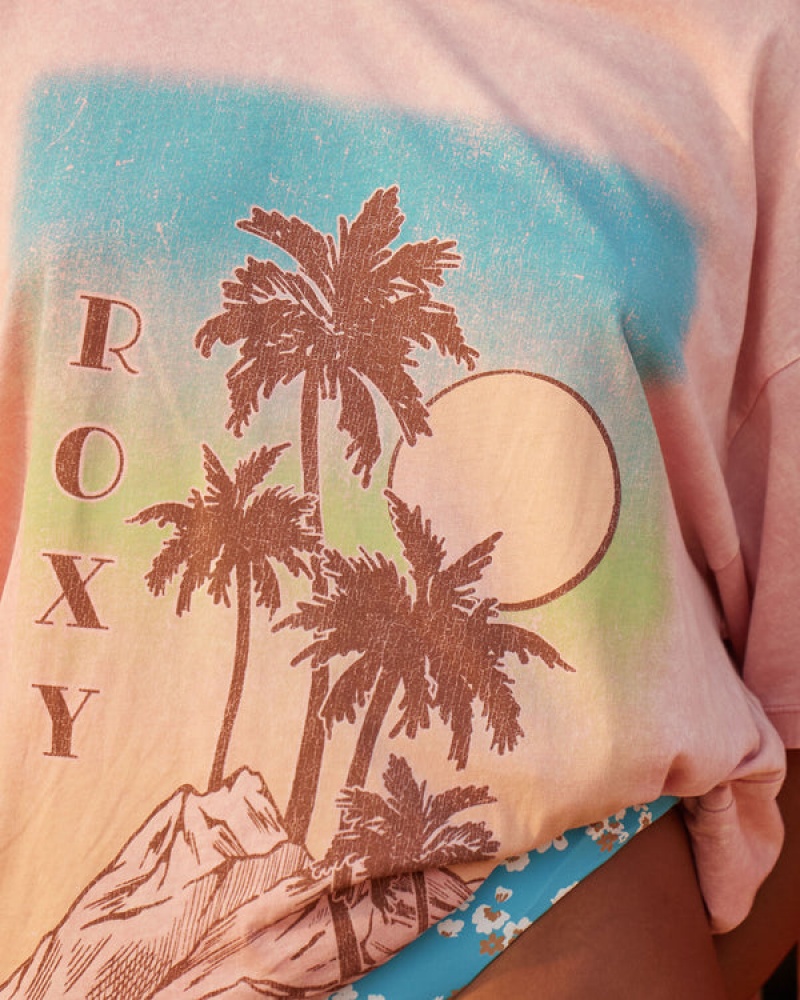 Roxy Palm Springs Oversized T-shirts | 90381-UHMQ