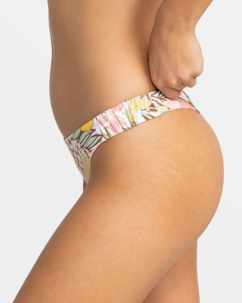 Roxy Playa Paradise Reversible Tanga Bikini Bottoms | 41367-EDBS