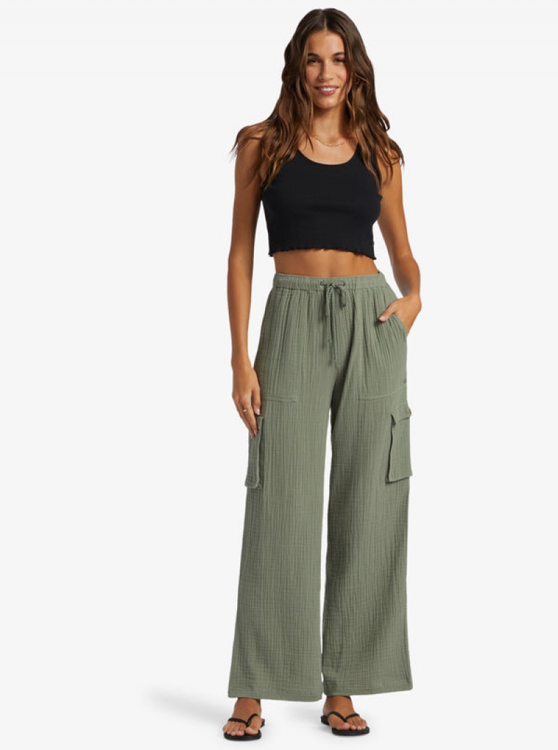 Roxy Precious High-Waist Solid Cargo Pants | 14528-PSXL