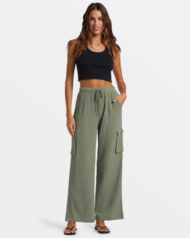 Roxy Precious High-Waist Solid Cargo Pants | 14528-PSXL