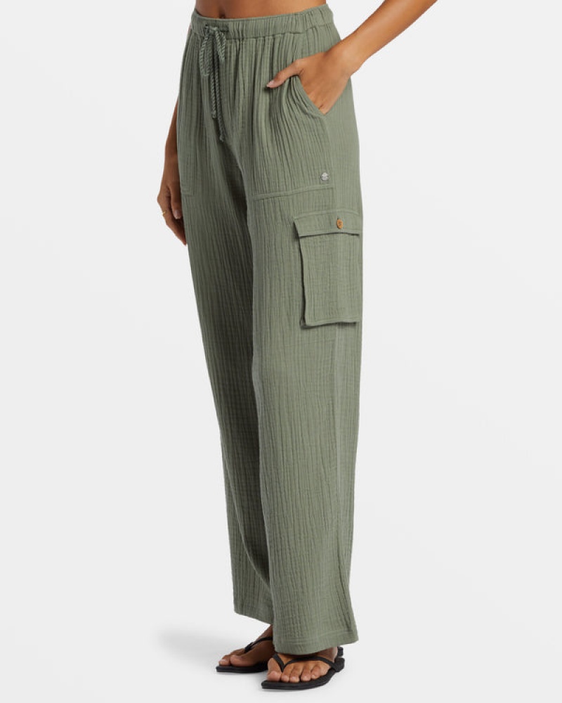 Roxy Precious High-Waist Solid Cargo Pants | 14528-PSXL