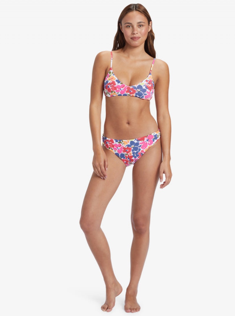 Roxy Printed Beach Classics Athletic Triangle Bikini Tops | 70512-SYTA