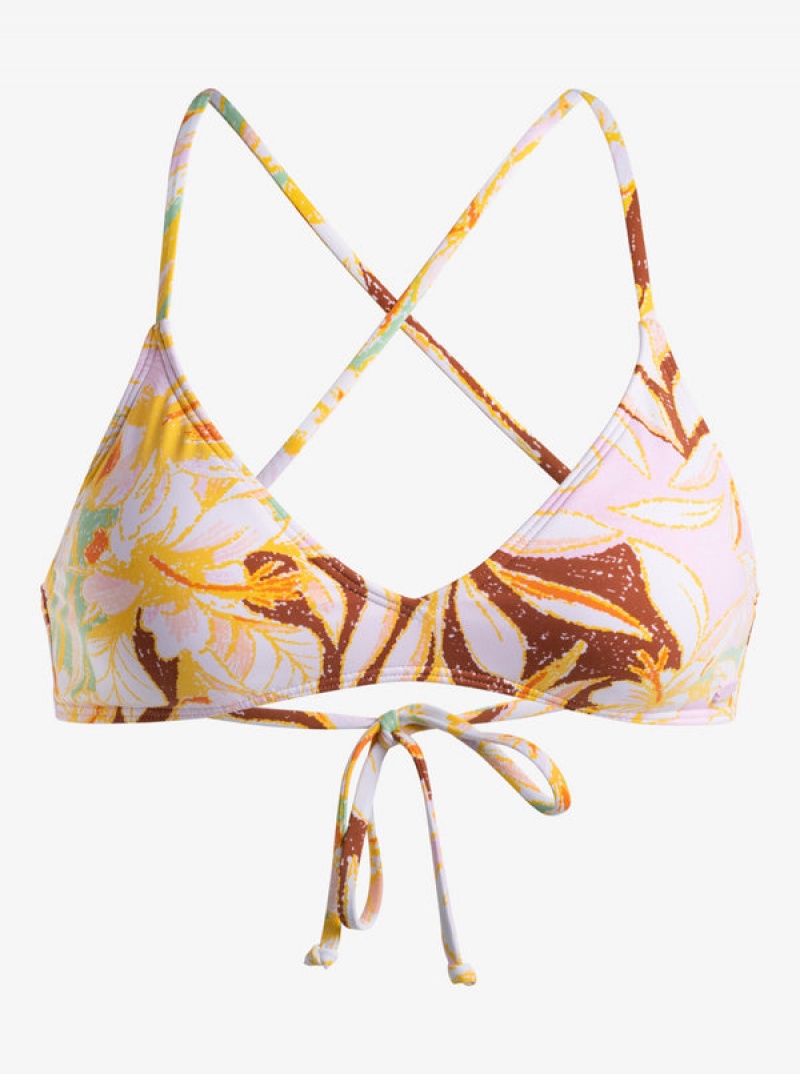 Roxy Printed Beach Classics Ba Athl Triangle Bikini Tops | 37615-NCQP