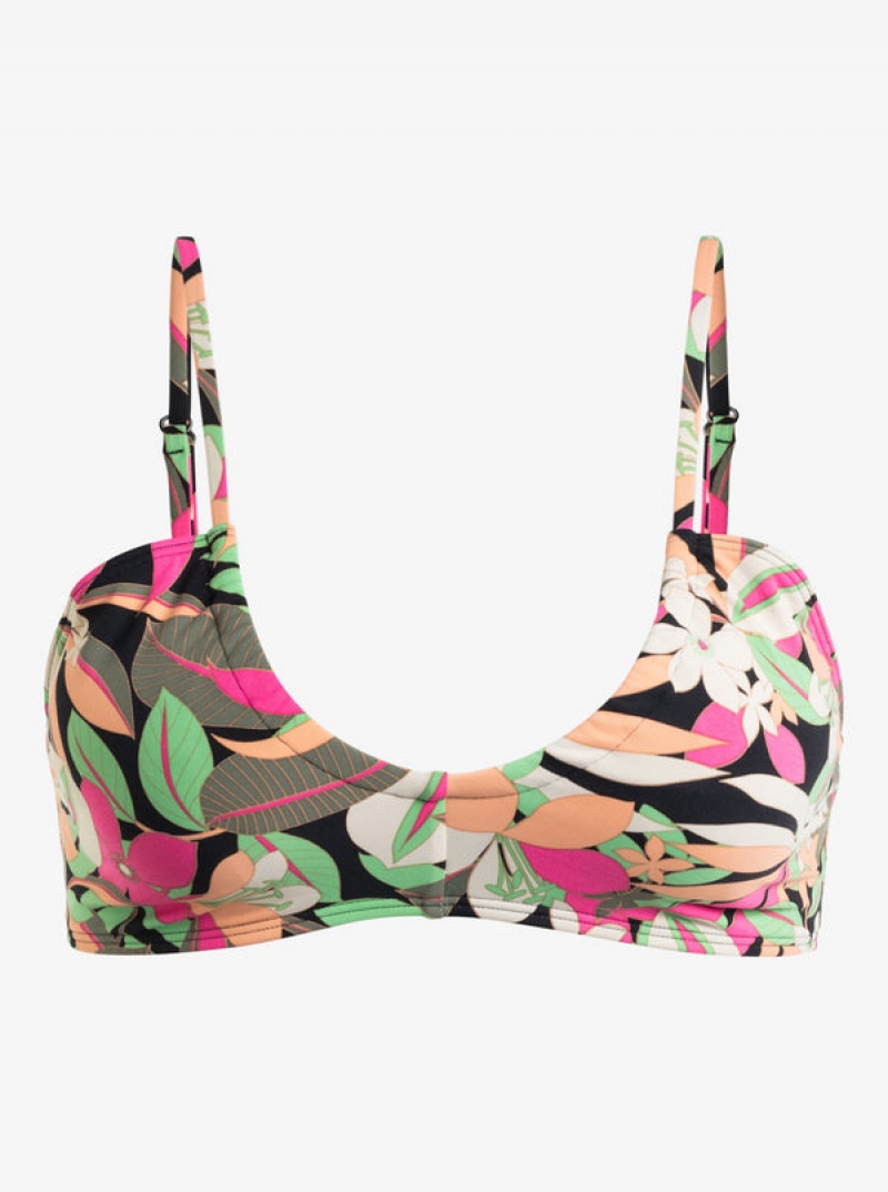 Roxy Printed Beach Classics Bra Bikini Tops | 14893-MBNE