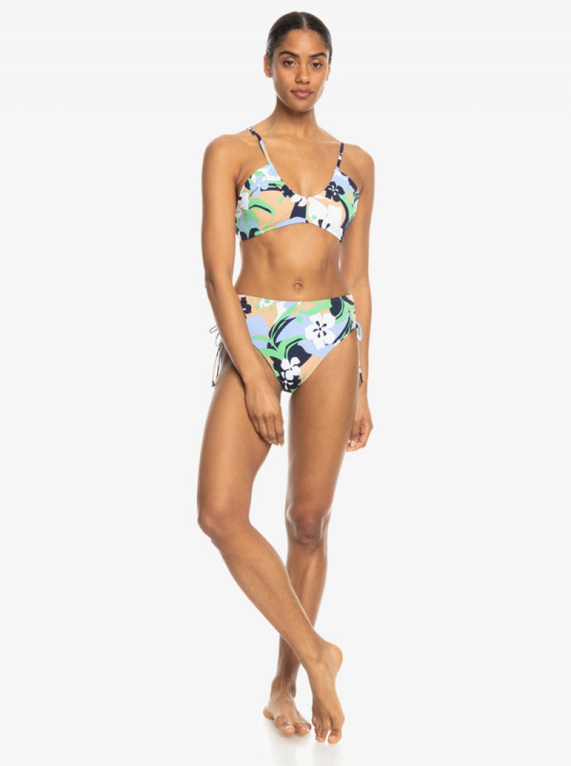 Roxy Printed Beach Classics Bra Bikini Tops | 70643-YOMI