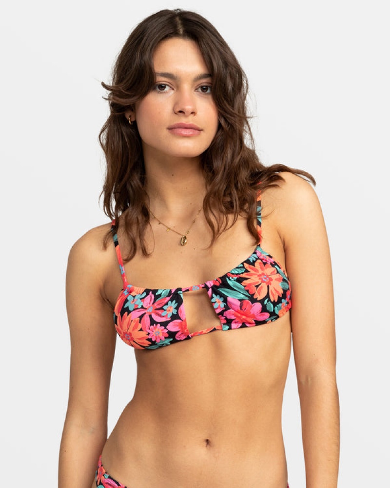 Roxy Printed Beach Classics Bralette Bikini Tops | 87362-SYFR