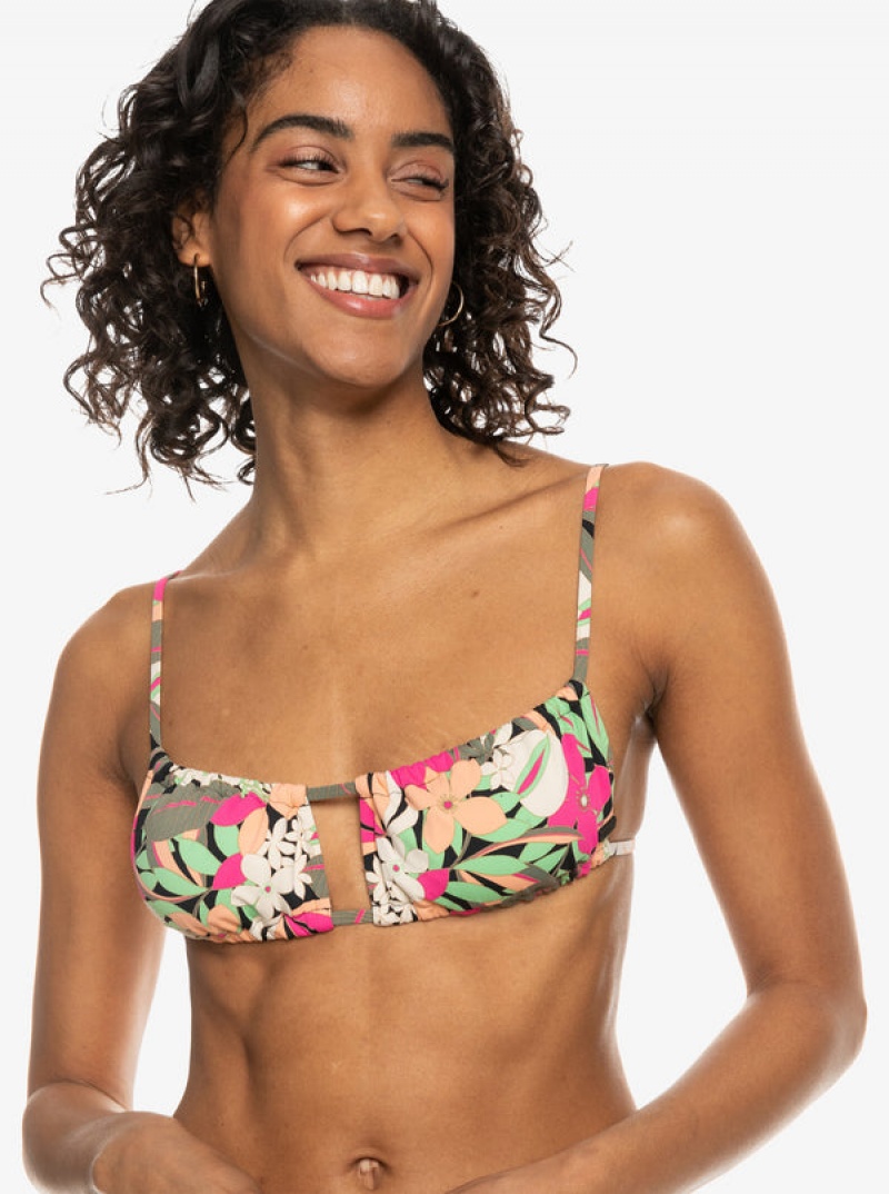 Roxy Printed Beach Classics Bralette Bikini Tops | 58743-YPBE