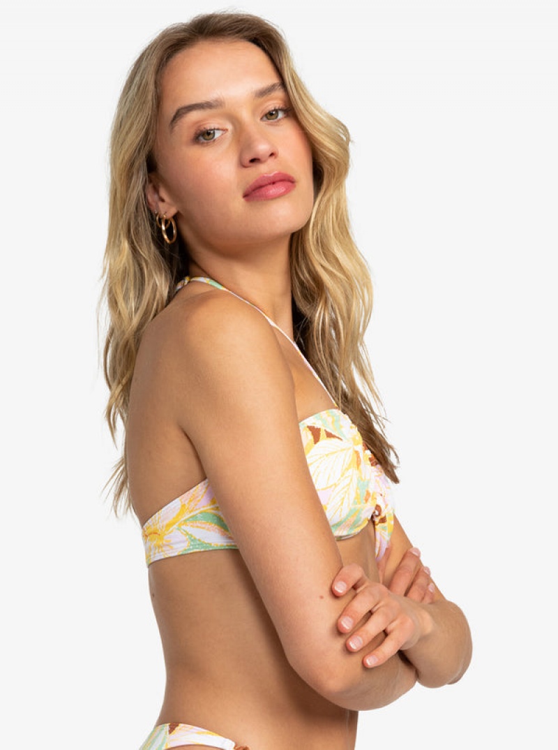 Roxy Printed Beach Classics Fashion Triangle Bikini Tops | 46089-OXGW