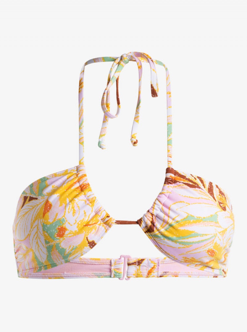 Roxy Printed Beach Classics Fashion Triangle Bikini Tops | 46089-OXGW