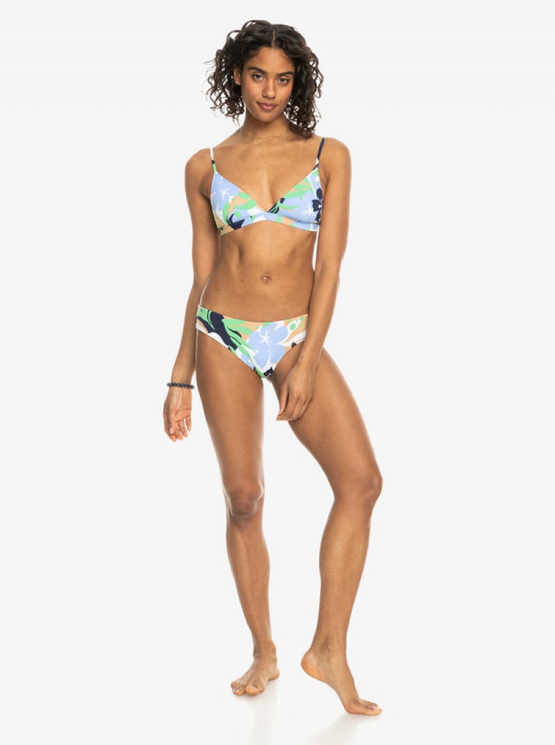 Roxy Printed Beach Classics Fixed Triangle Bikini Tops | 82453-YEMO