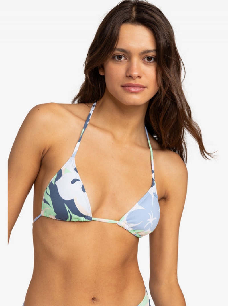 Roxy Printed Beach Classics Mini Tiki Tri Bikini Tops | 97038-KNLA