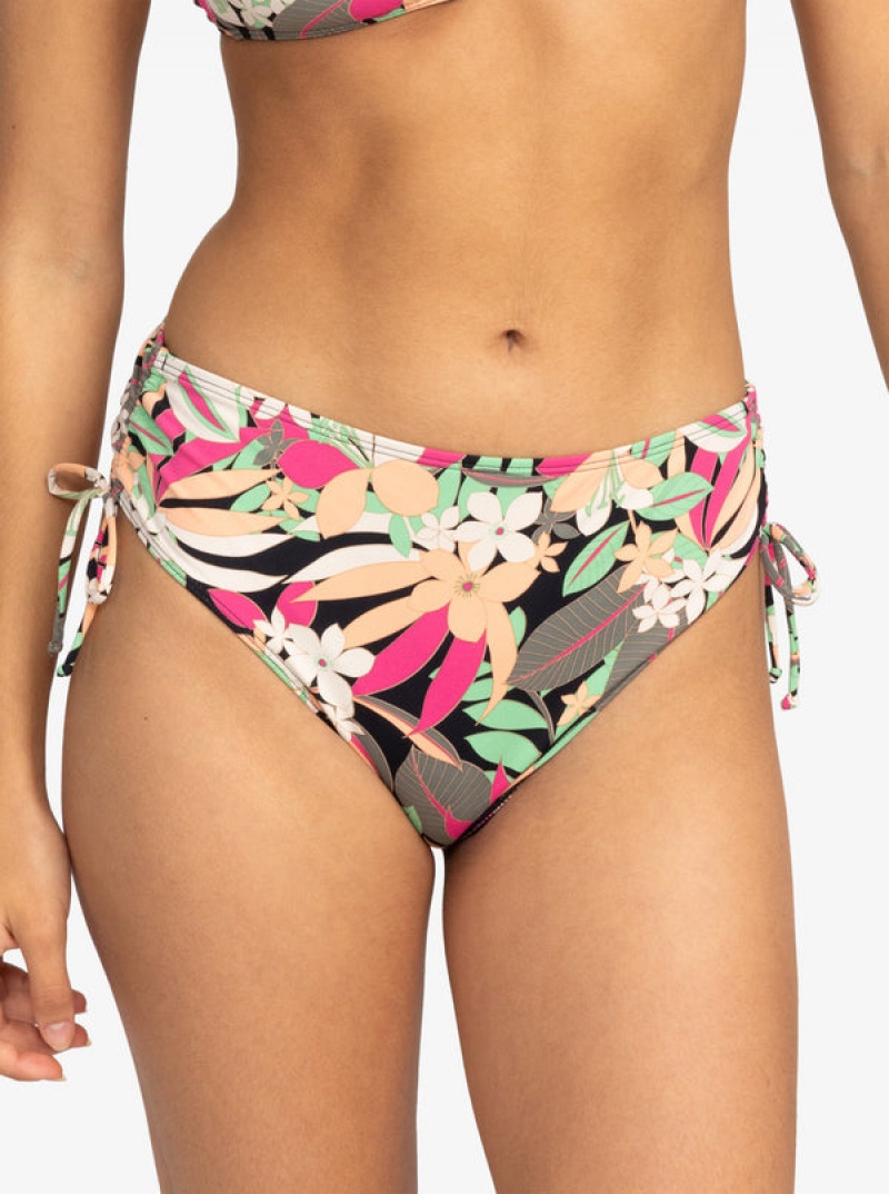 Roxy Printed Beach Classics Moderate Side-Tie Bikini Bottoms | 29346-HFWV