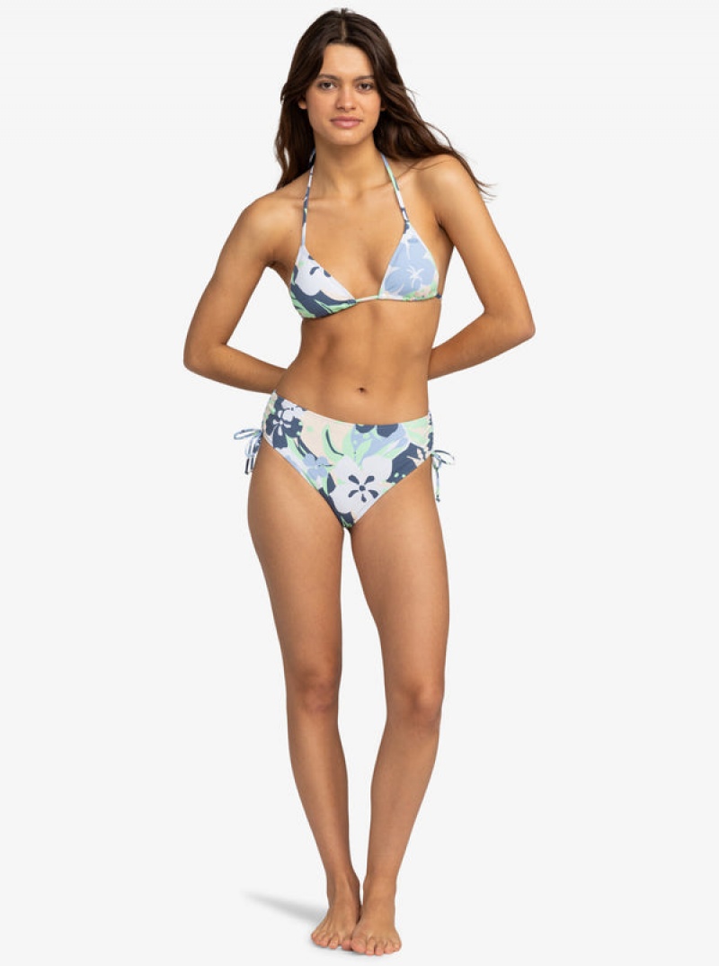 Roxy Printed Beach Classics Moderate Side-Tie Bikini Bottoms | 34876-WCUQ