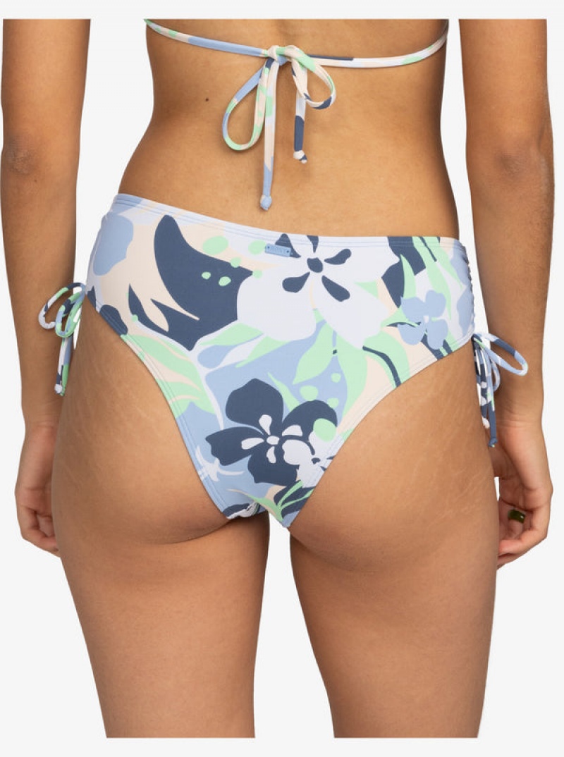 Roxy Printed Beach Classics Moderate Side-Tie Bikini Bottoms | 34876-WCUQ