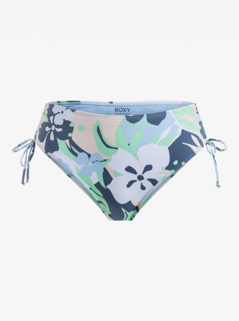 Roxy Printed Beach Classics Moderate Side-Tie Bikini Bottoms | 34876-WCUQ