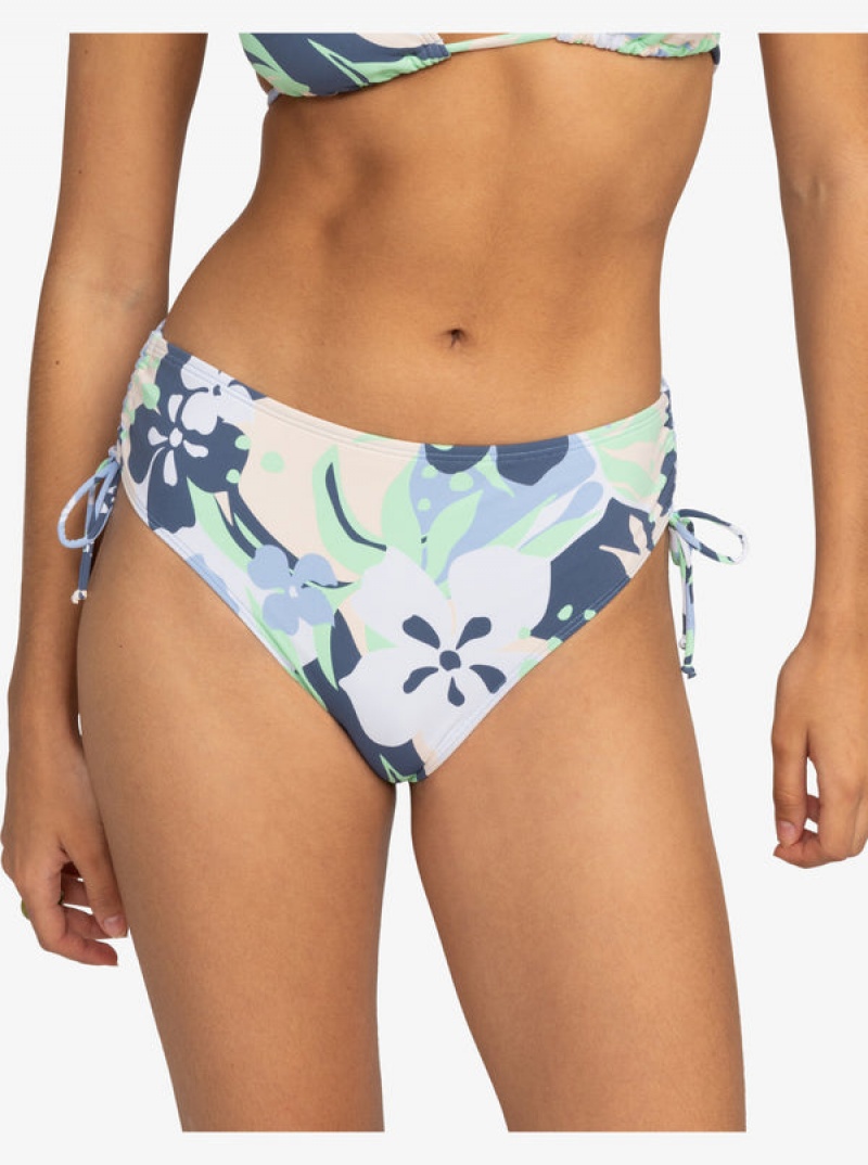 Roxy Printed Beach Classics Moderate Side-Tie Bikini Bottoms | 34876-WCUQ